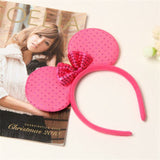 1pcs Hair Accessories Pink Flower Minnie Mickey Mouse Ears Headband