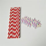 10Pcs Unicorn Stripe Straws