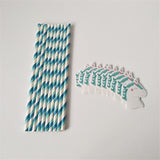 10Pcs Unicorn Stripe Straws