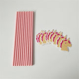 10Pcs Unicorn Stripe Straws