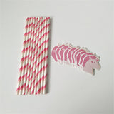 10Pcs Unicorn Stripe Straws