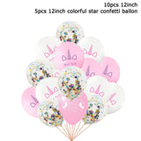 15pcs Pink Unicorn Balloons
