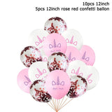 15pcs Pink Unicorn Balloons