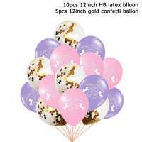 15pcs Pink Unicorn Balloons