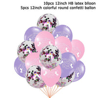 15pcs Pink Unicorn Balloons