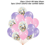 15pcs Pink Unicorn Balloons
