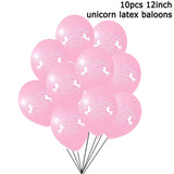 15pcs Pink Unicorn Balloons