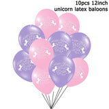 15pcs Pink Unicorn Balloons