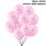 15pcs Pink Unicorn Balloons