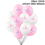 15pcs Pink Unicorn Balloons