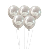 12pcs Gold Silver Eid Mubarak Latex Balloons