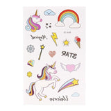 7.5x12cm Girls favor Unicorn Temporary Tattoos