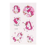 7.5x12cm Girls favor Unicorn Temporary Tattoos