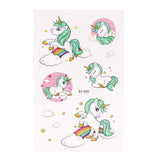 7.5x12cm Girls favor Unicorn Temporary Tattoos