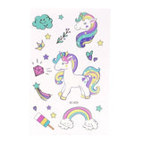 7.5x12cm Girls favor Unicorn Temporary Tattoos