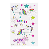 7.5x12cm Girls favor Unicorn Temporary Tattoos