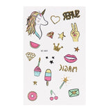 7.5x12cm Girls favor Unicorn Temporary Tattoos