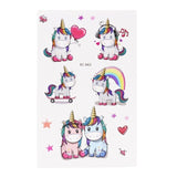 7.5x12cm Girls favor Unicorn Temporary Tattoos