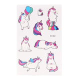 7.5x12cm Girls favor Unicorn Temporary Tattoos