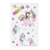 7.5x12cm Girls favor Unicorn Temporary Tattoos