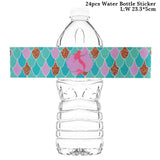 24Pcs Unicorn Mermaid Party Decor Bottle Wraps