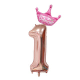 32inch Rose Gold Crown Number Foil Balloons
