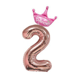 32inch Rose Gold Crown Number Foil Balloons