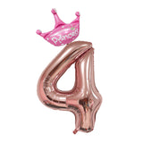 32inch Rose Gold Crown Number Foil Balloons