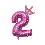 32inch Rose Gold Crown Number Foil Balloons