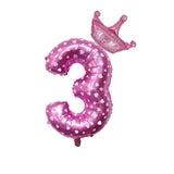 32inch Rose Gold Crown Number Foil Balloons