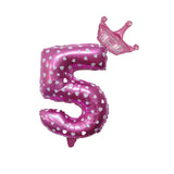 32inch Rose Gold Crown Number Foil Balloons