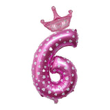 32inch Rose Gold Crown Number Foil Balloons