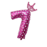 32inch Rose Gold Crown Number Foil Balloons