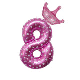 32inch Rose Gold Crown Number Foil Balloons
