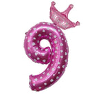 32inch Rose Gold Crown Number Foil Balloons