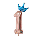 32inch Rose Gold Crown Number Foil Balloons
