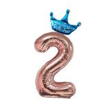 32inch Rose Gold Crown Number Foil Balloons