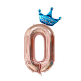 32inch Rose Gold Crown Number Foil Balloons