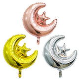Rose Gold Silver Star Moon Balloons