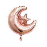 Rose Gold Silver Star Moon Balloons