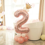 Birthday Balloons Rose Gold Number Foil Balloons 1 2 3 4 5 6 7 8 9