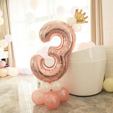 Birthday Balloons Rose Gold Number Foil Balloons 1 2 3 4 5 6 7 8 9