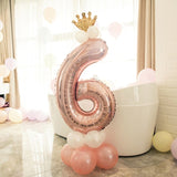 Birthday Balloons Rose Gold Number Foil Balloons 1 2 3 4 5 6 7 8 9