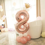 Birthday Balloons Rose Gold Number Foil Balloons 1 2 3 4 5 6 7 8 9
