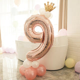 Birthday Balloons Rose Gold Number Foil Balloons 1 2 3 4 5 6 7 8 9