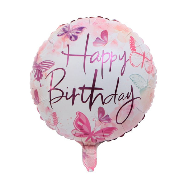 NEW 18inch Happy Birthday Pink Flower butterfly Balloons
