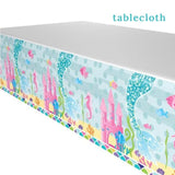 Party Decoration Set and Tableware Set Little Mermaid