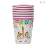Unicorn Party Supplies Set Disposable Tableware Serves 16 pcs Every Supply