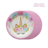 Unicorn Party Supplies Set Disposable Tableware Serves 16 pcs Every Supply