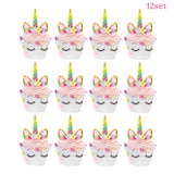 Unicorn Party Supplies Set Disposable Tableware Serves 16 pcs Every Supply